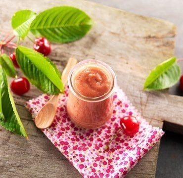 Compote banane et griottes