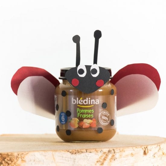 DIY petits pots fruités déguisés - La coccinelle