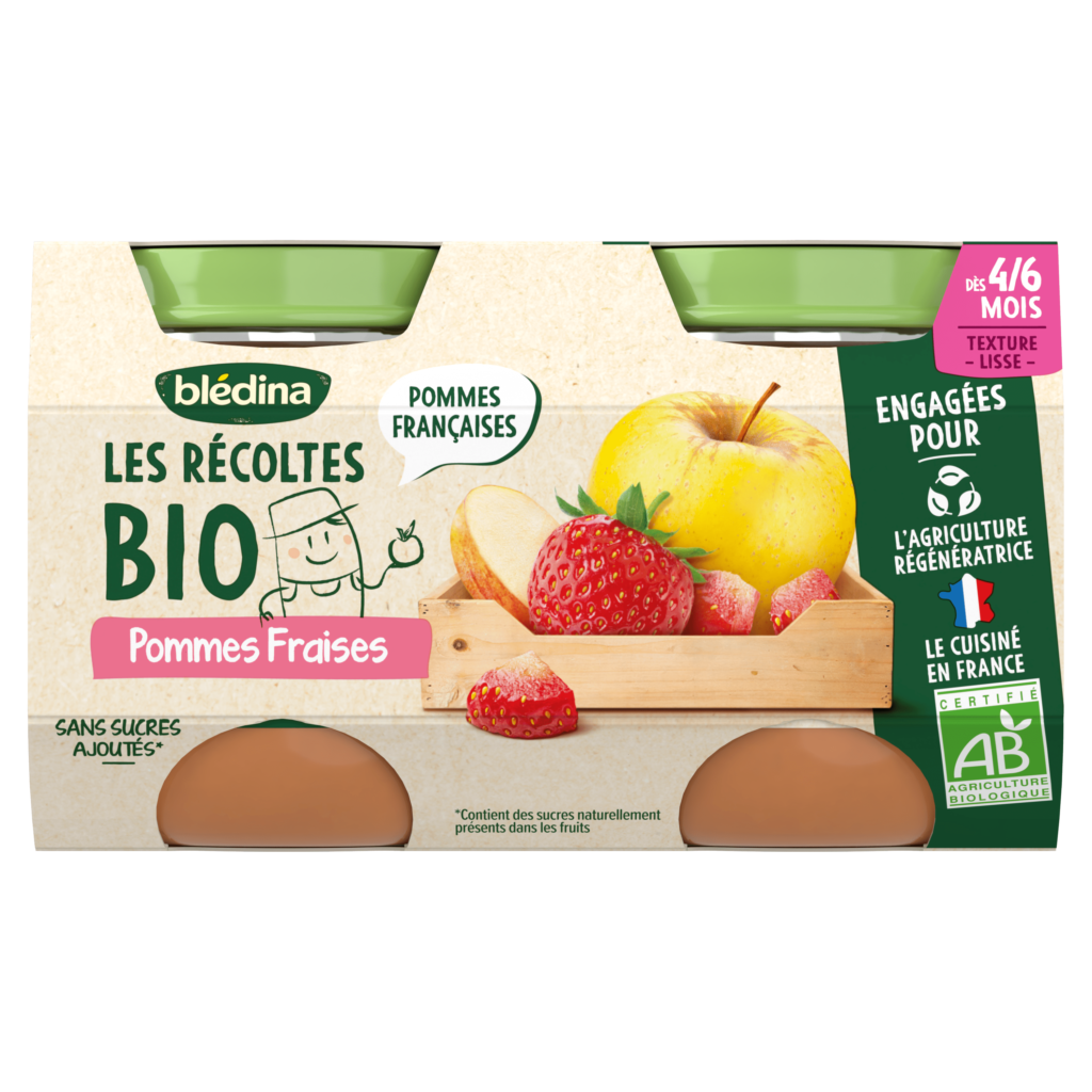 Un 1/2 pot  Pots Pommes Fraises