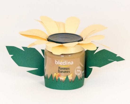 DIY petits pots fruités déguisés - La fleur