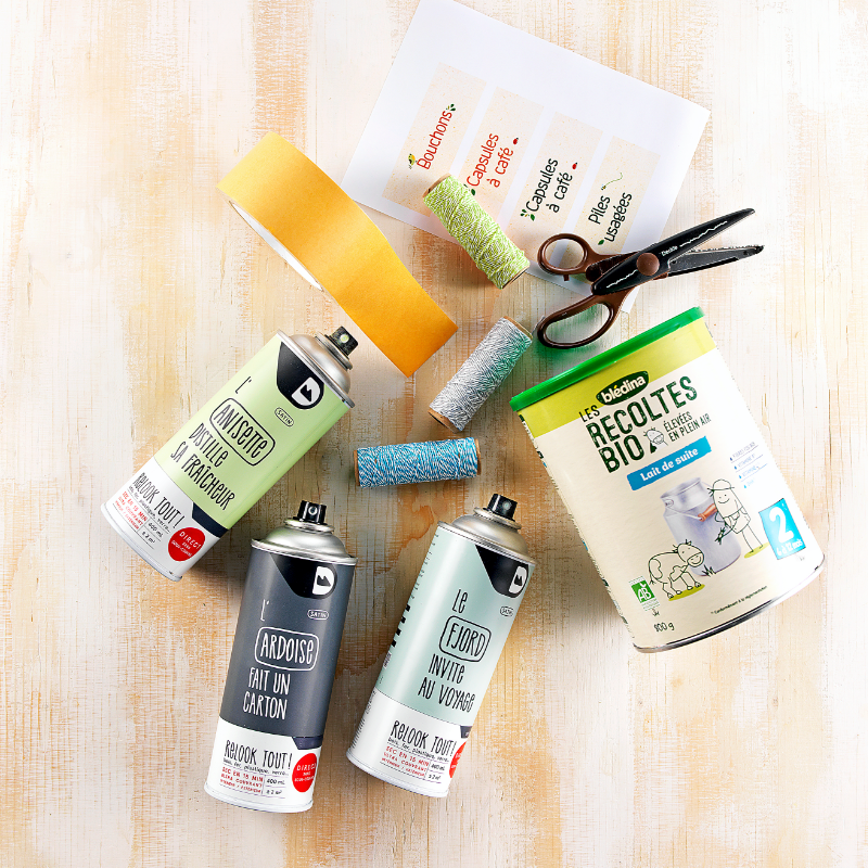 DIY boites de recyclage materiaux